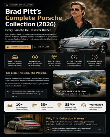 Brad Pitt's Complete Porsche Collection 2026 