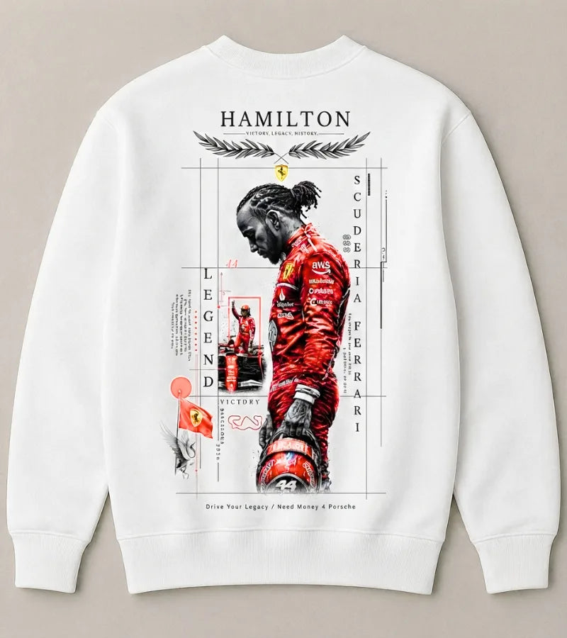 White Bugatti sports car graphic sweatshirt