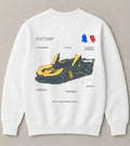 Bugatti luxury automotive white sweatshirt