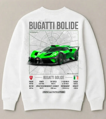 Premium Bugatti hypercar streetwear sweatshirt