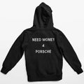 Classic Grind hoodie back view showing Need Money logo and modern urban streetwear fashion style