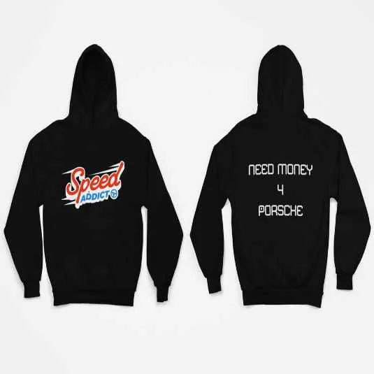 Classic Minimal Logo hoodie back view showing Need Money logo and modern urban streetwear fashion style