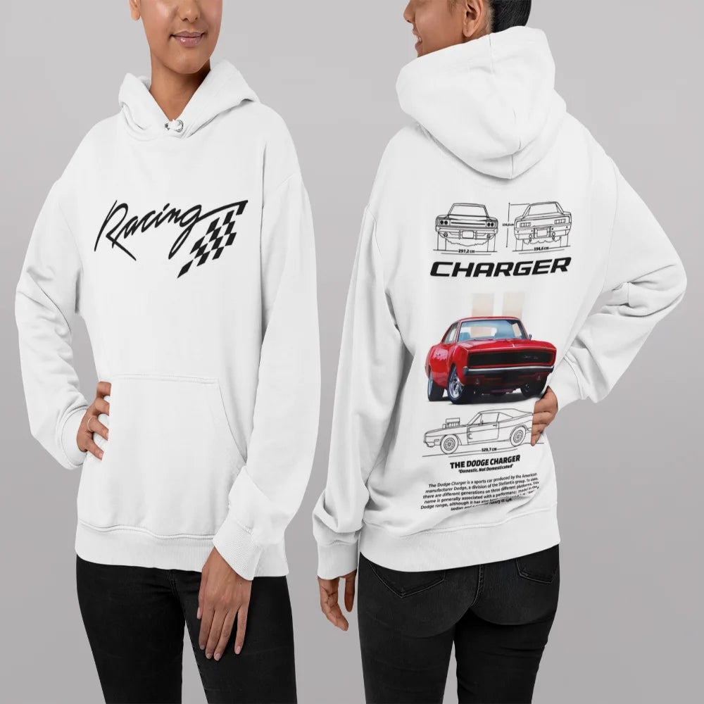 Porsche inspired signature graphic hoodie men