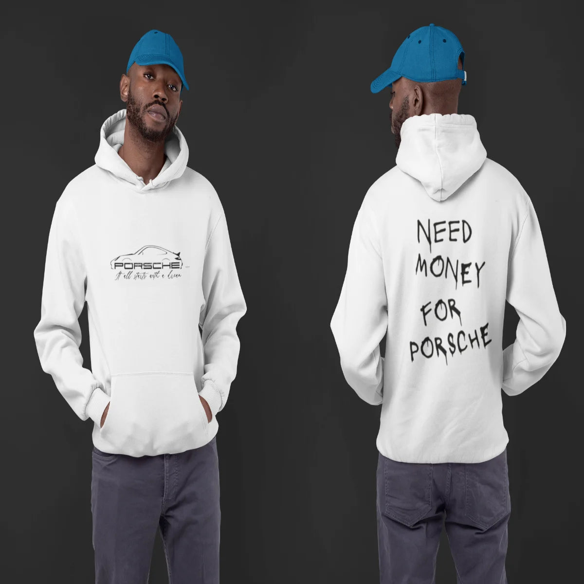 Classic Street Porsche Hoodie – Need Money For Porsche Men’s Streetwear
