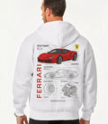Oversized unisex Ferrari streetwear pullover hoodie