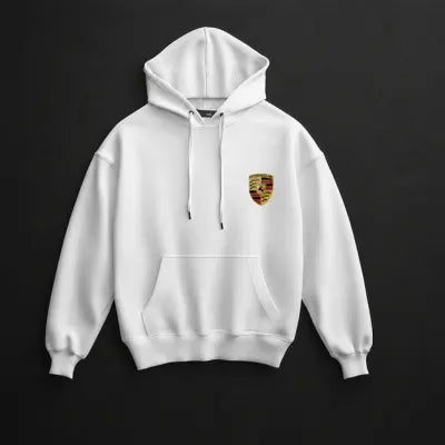 White Ferrari exotic car graphic hoodie