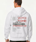 Ferrari white oversized graphic hoodie for men and women