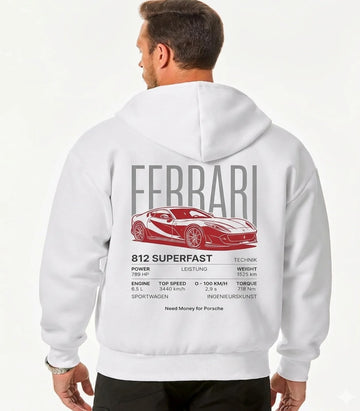 Ferrari Premium Automotive White Hoodie