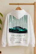 Ferrari supercar lifestyle white oversized hoodie