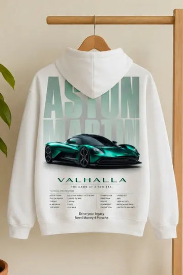 Ferrari supercar lifestyle white oversized hoodie