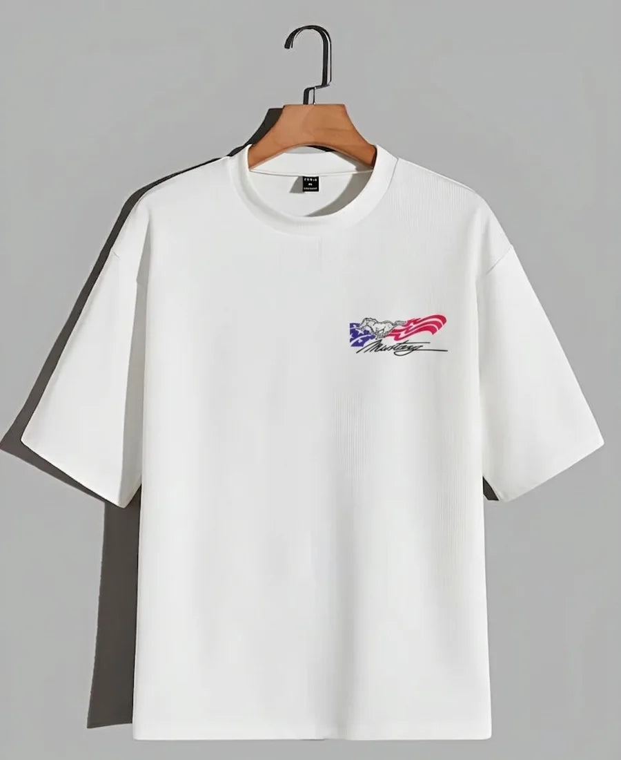 Need Money for Ford Mustang muscle car oversized t-shirt front view