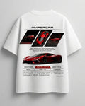 Trendy automotive themed white t-shirt with Mustang logo