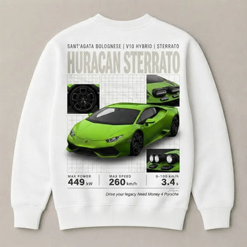 Lamborghini Aventador dream car white sweatshirt