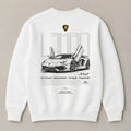 White Lamborghini Aventador graphic sweatshirt