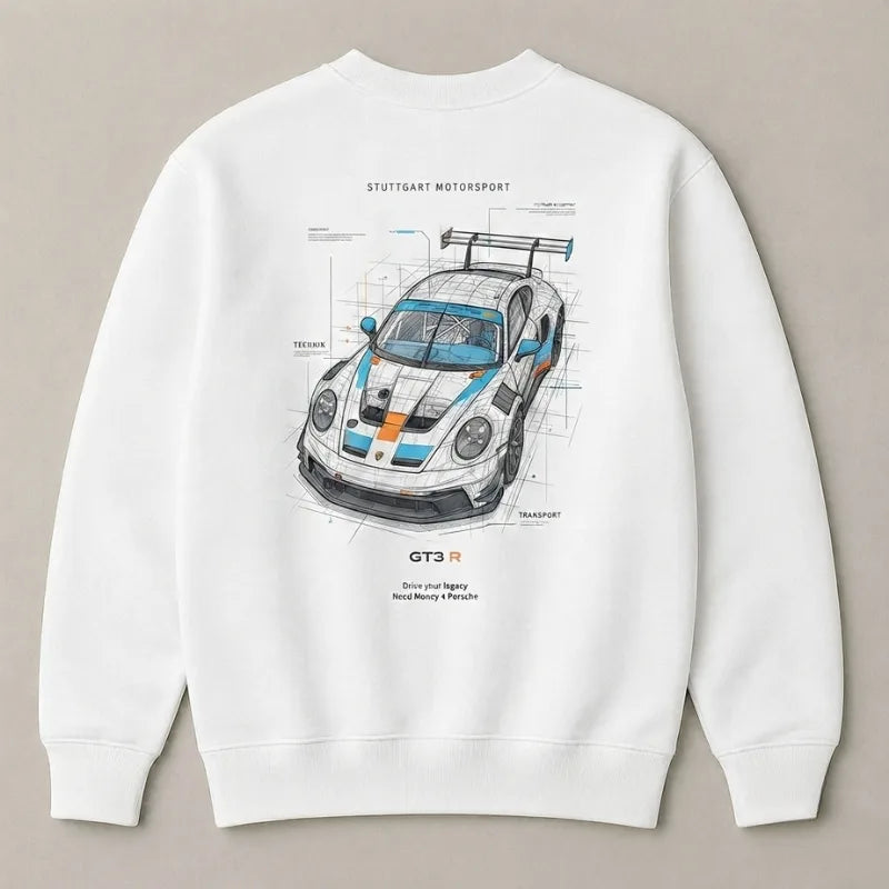 Supercar enthusiast graphic sweatshirt with Lamborghini theme