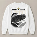 Lamborghini supercar fan graphic white sweatshirt