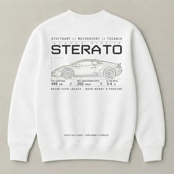 White Lamborghini exotic car graphic sweatshirt