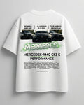 Mercedes-Benz branded graphic print oversized white shirt