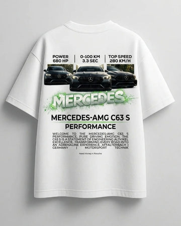 Mercedes-Benz branded graphic print oversized white shirt