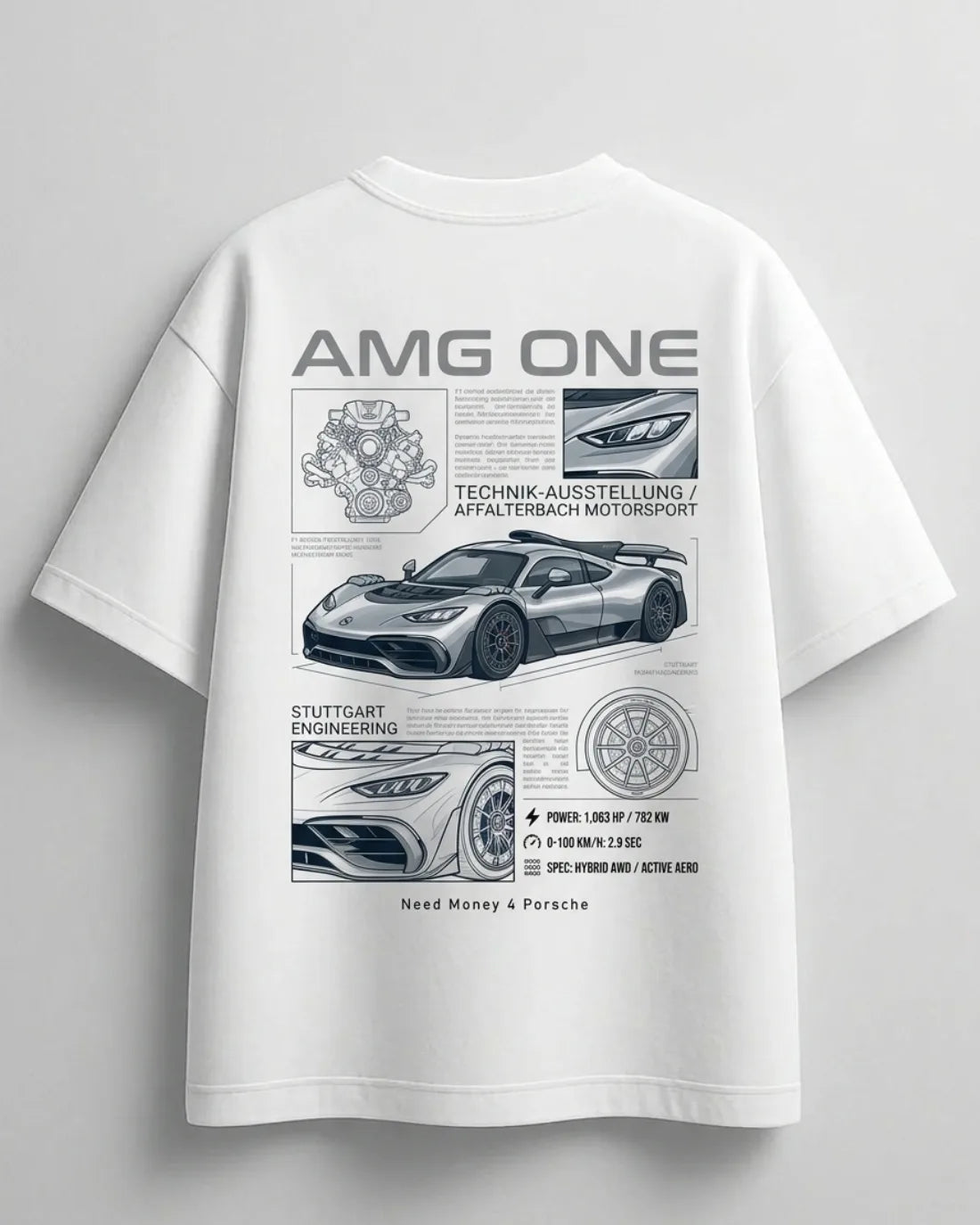 Premium Mercedes-Benz white oversized casual t-shirt