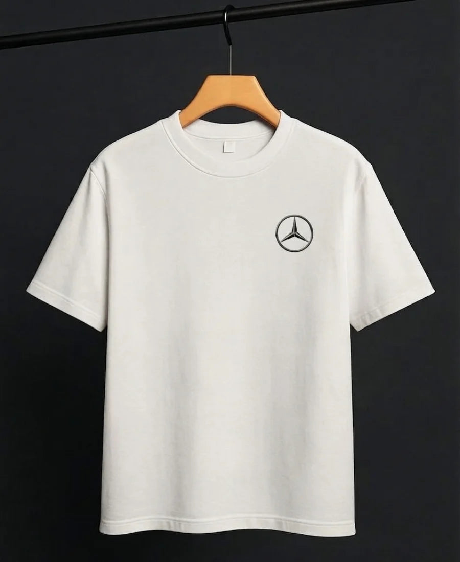Men's Mercedes-Benz white oversized crew neck tee