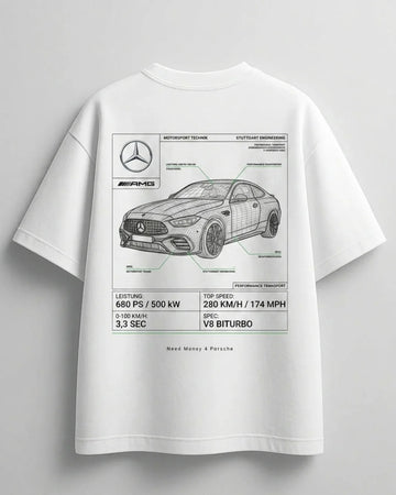 Trendy oversized Need Money for Benz graphic t-shirt