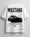 Trendy Mustang inspired white oversized t-shirt
