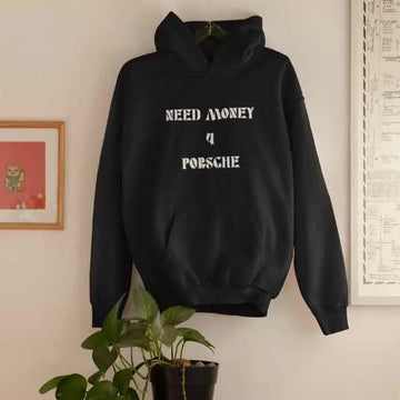 Need Money Classic Ambition hoodie front view with premium streetwear design and motivational ambition branding
