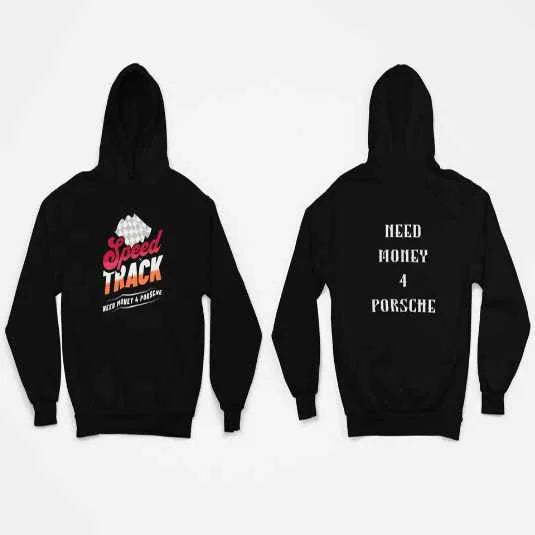 Need Money Classic Sharp Text hoodie front view with premium streetwear design and bold sharp text branding