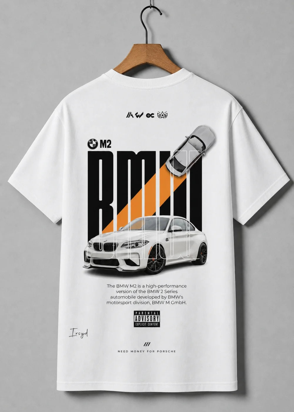 Need Money for Porsche BMW lifestyle streetwear shirt black color premium streetwear look