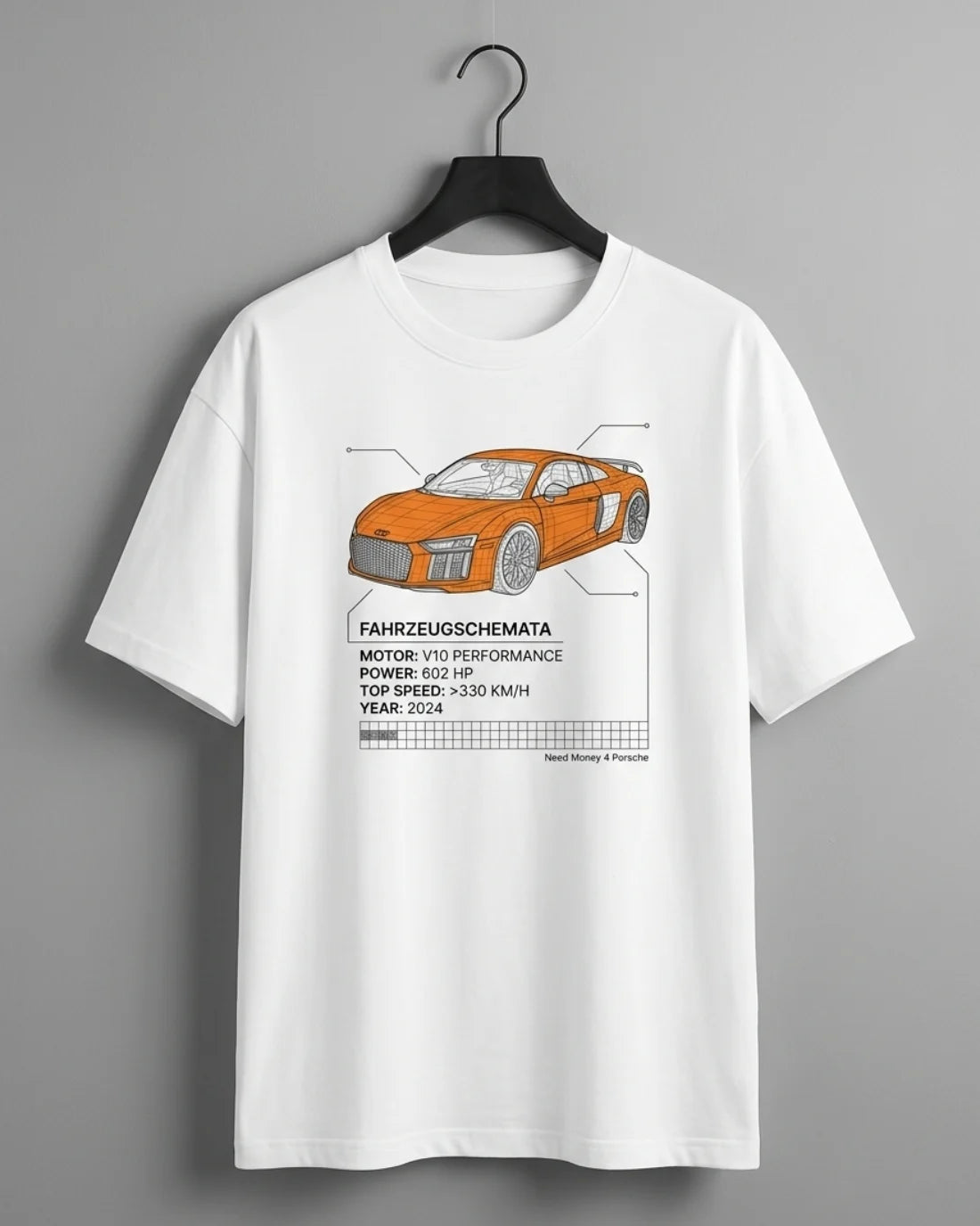 All white oversized streetwear tee by Need Money