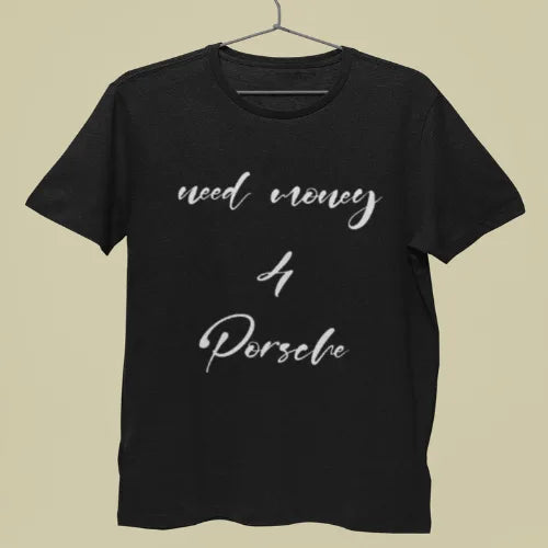 Need Money Classic Front Logo Black T-Shirt premium streetwear front design