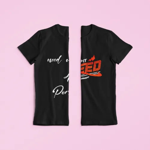 Need Money Classic Front Logo Black T-Shirt premium streetwear front design