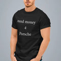 Need Money Classic Front Logo T-Shirt stylish back print streetwear tee