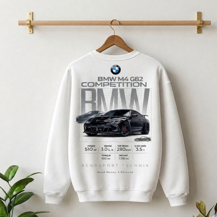 Need Money Classic Signature Sweatshirt close up signature logo design detail