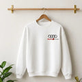 Need Money Classic White Audi inspired Elite Motion Sweatshirt oversized fit relaxed streetwear look