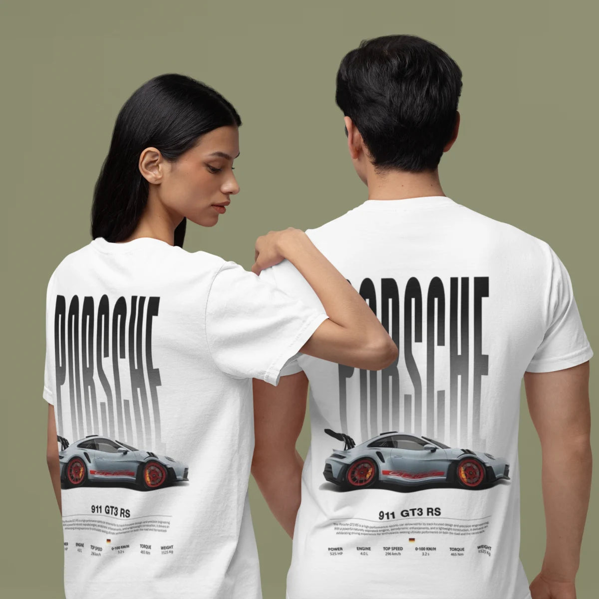 Need Money For Porsche Automotive Hustle Oversized T-Shirt logo close up