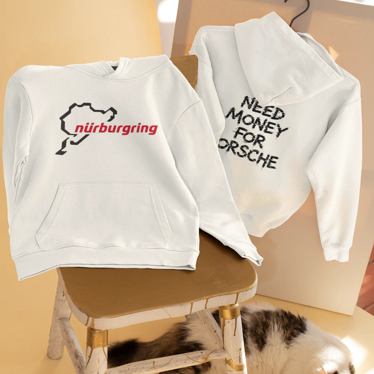 Need Money For Porsche Classic Hoodie – Shadow Graphic Streetwear Sweatshirt