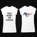 Trendy Porsche Classic Logo Back Bradpitt casual t-shirt
