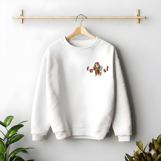 modern unisex sweatshirt with Need Money front graphic logo print