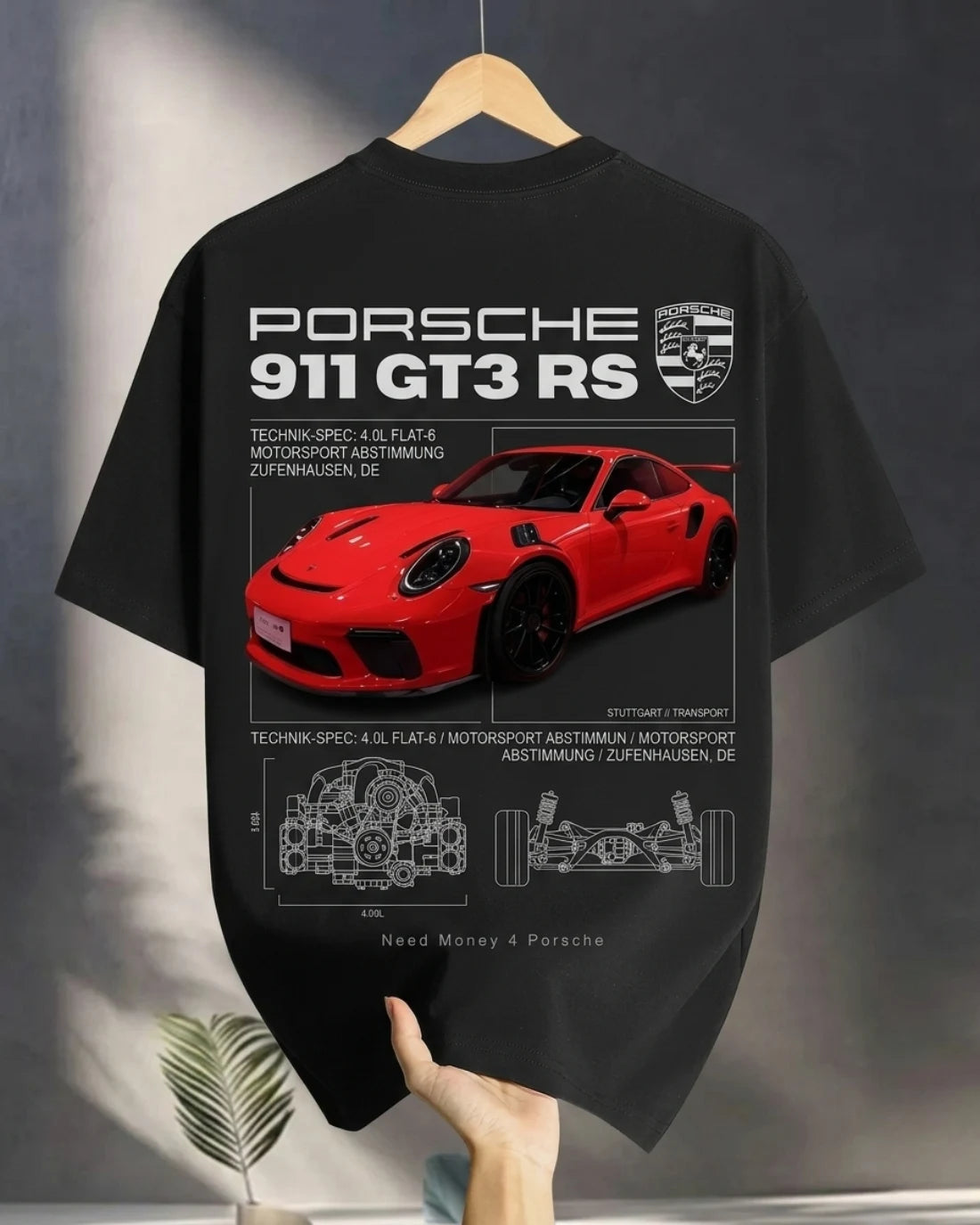 Black oversized streetwear tee by Need Money