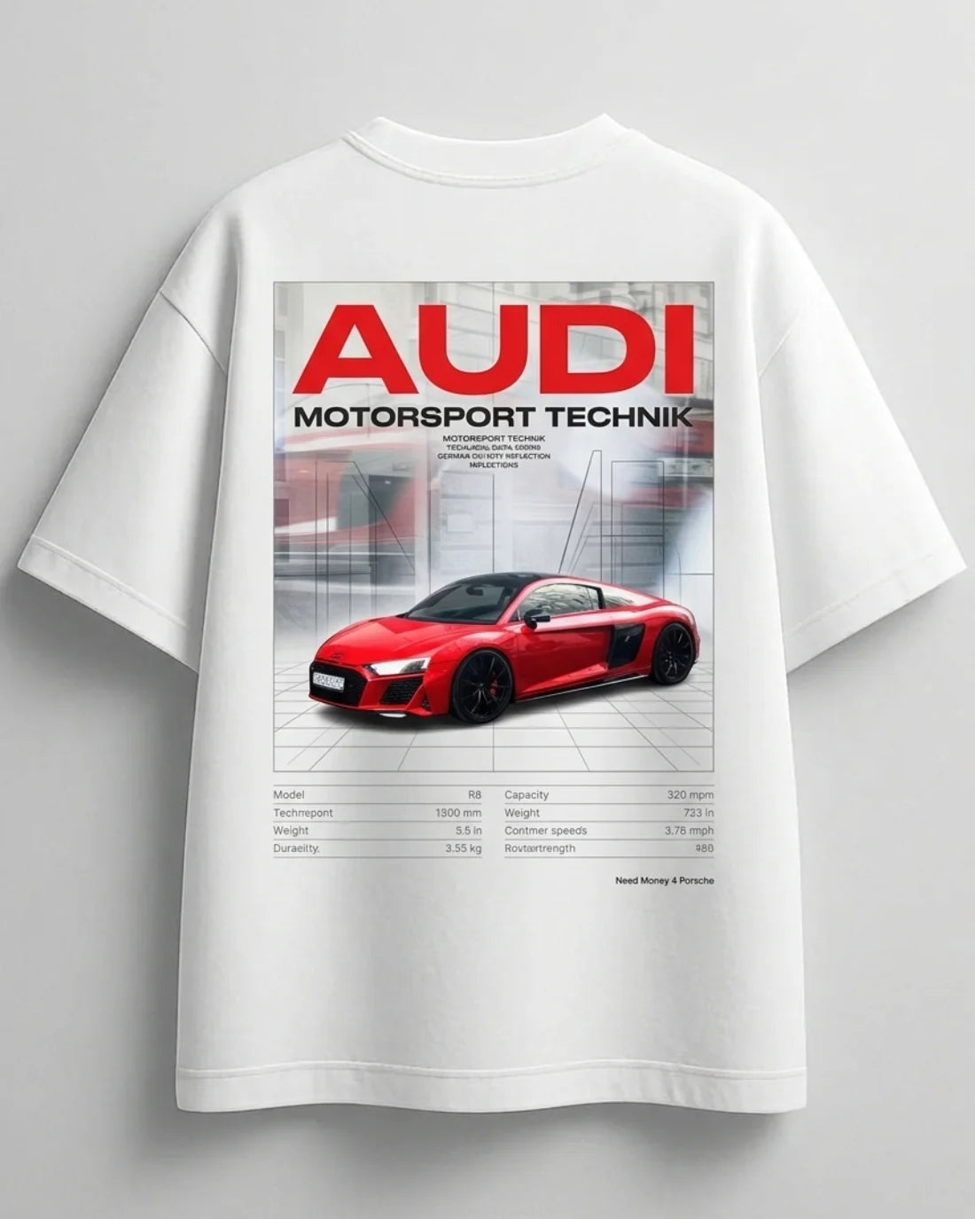 Need Money minimal white street oversized t-shirt for men