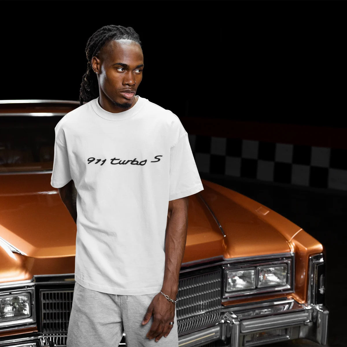 Need Money For Porsche Classic Hustle Oversized T-Shirt hustle graphic detail