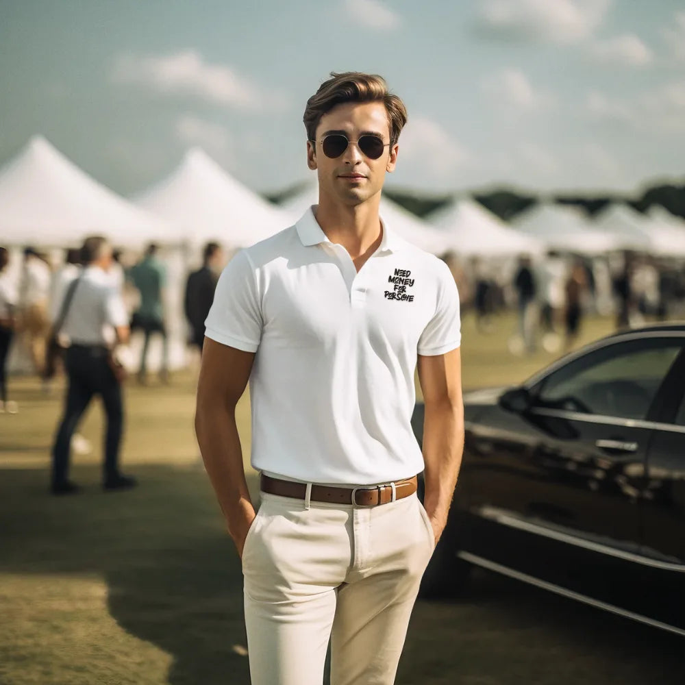 Need Money Porsche luxury polo t-shirt
