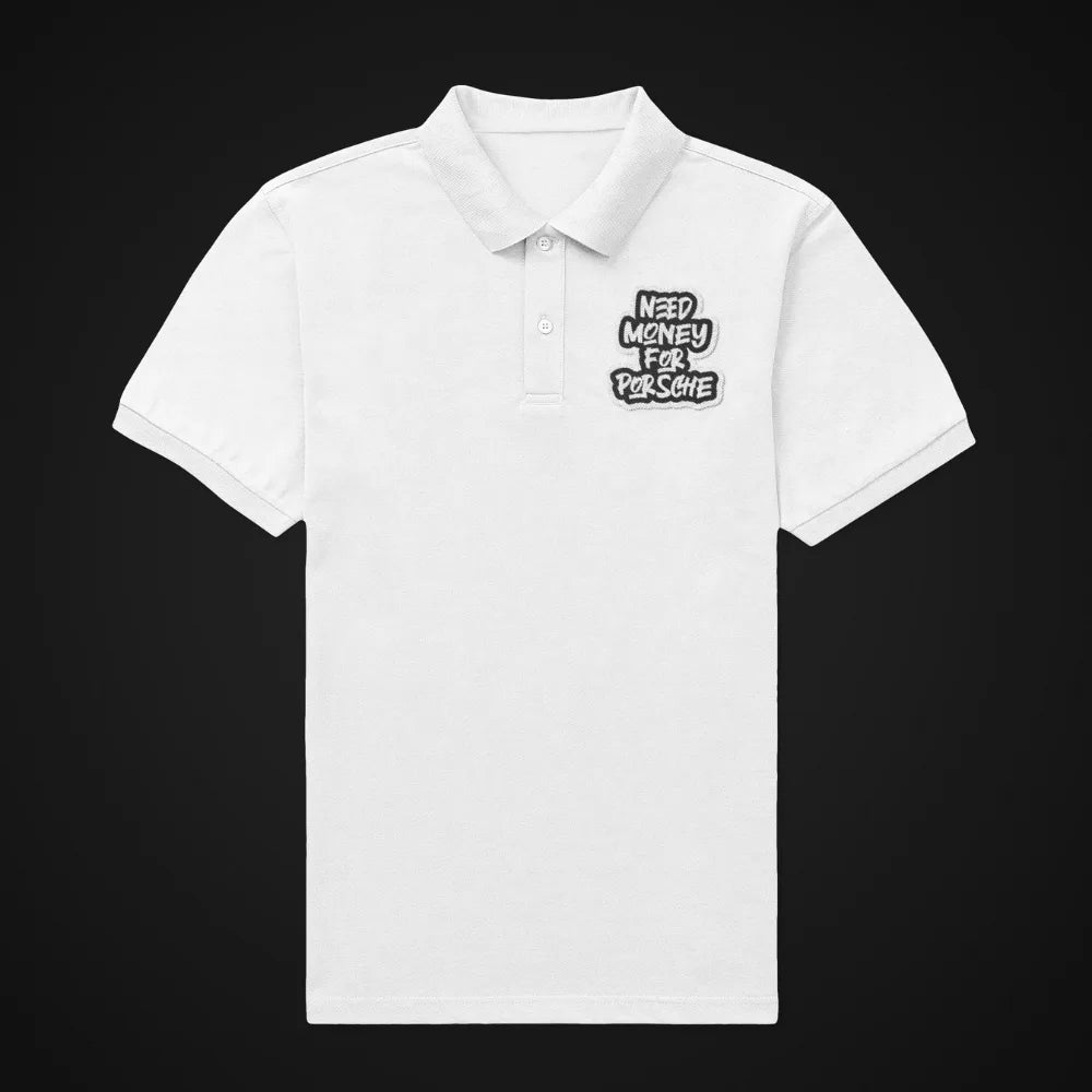 Porsche sporty Hustle-inspired casual polo tee