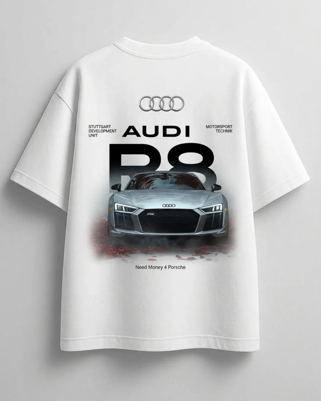White premium oversized streetwear tee by Need Money