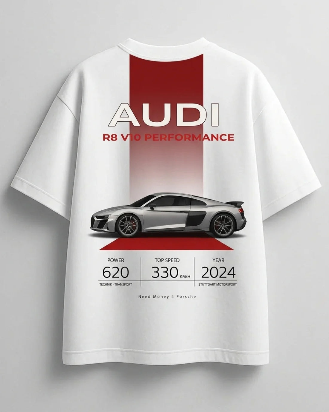 Need Money signature white fit oversized t-shirt for men