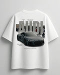 White signature fit oversized streetwear tee by Need Money