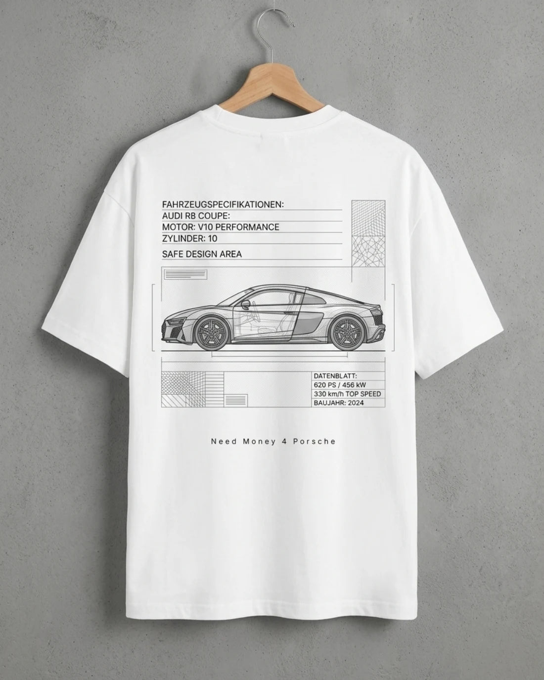 Need Money whiteout oversized t-shirt for men