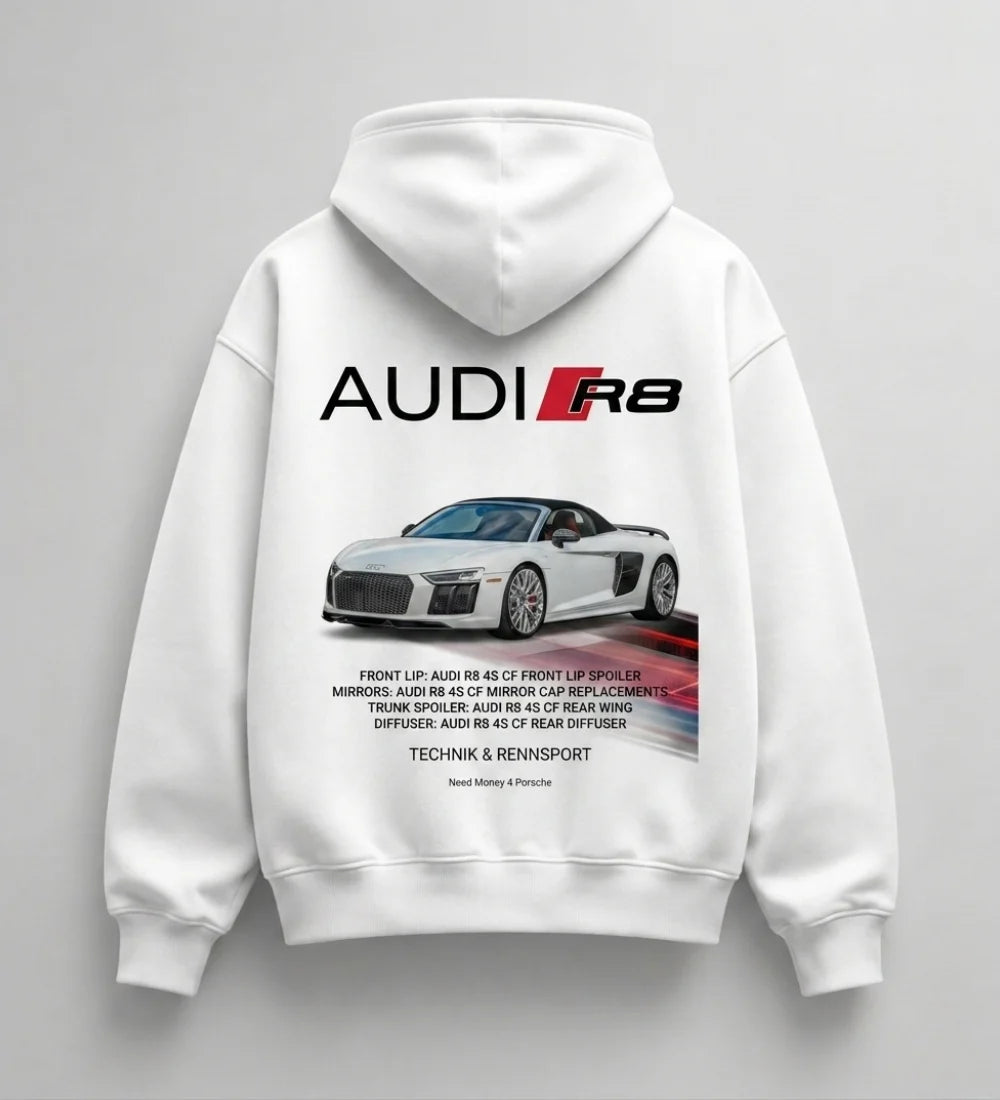 Need Money for Audi Porsche bold statement hoodie black color modern casual streetwear